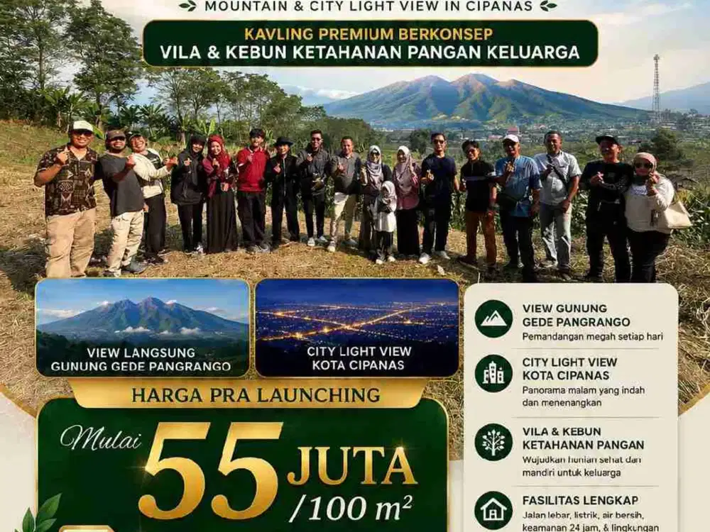 Dijual Tanah Kavling ekslusif SHM Puncak Cipanas