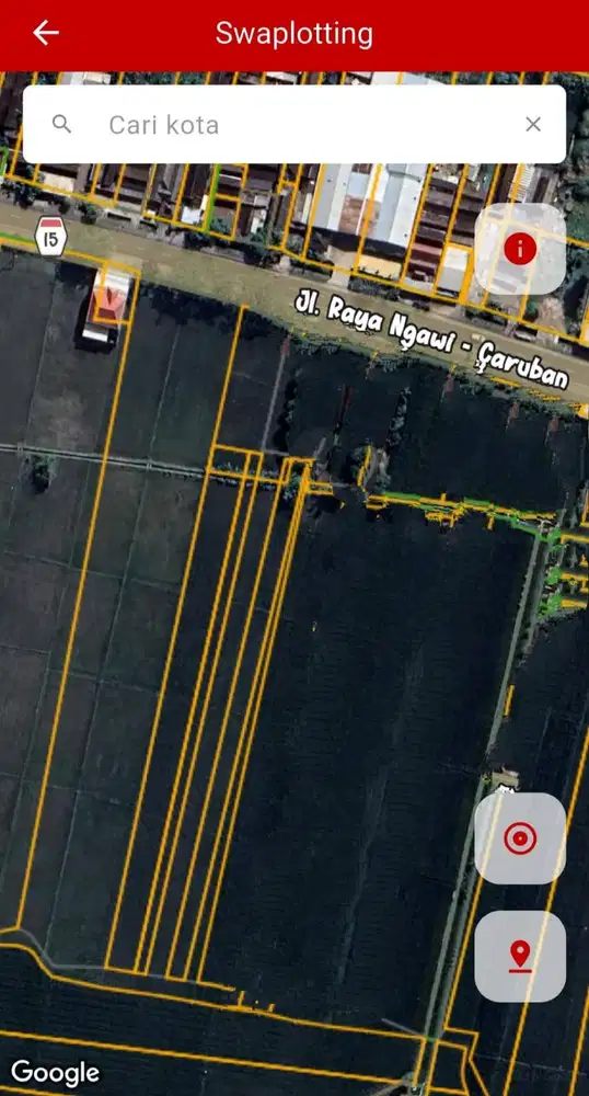 Dijual Tanah diKawasan Industri Jl Raya Propinsi Ngawi Surabaya Madiun