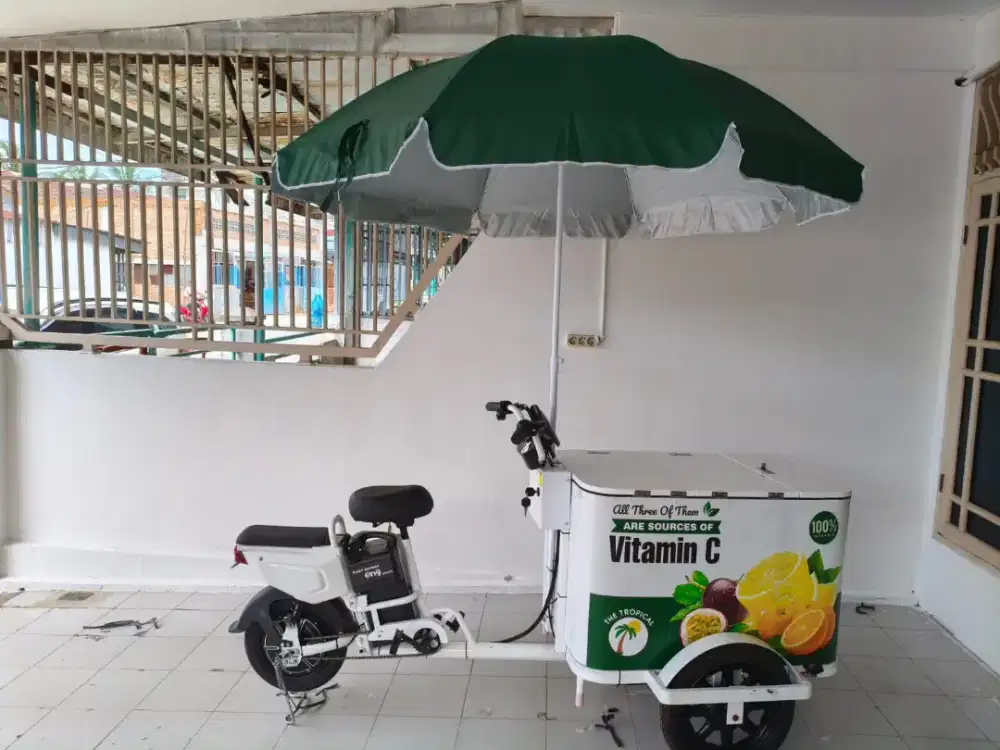 Jual gerobak sepeda listrik jualan kopi/jeruk ,dll