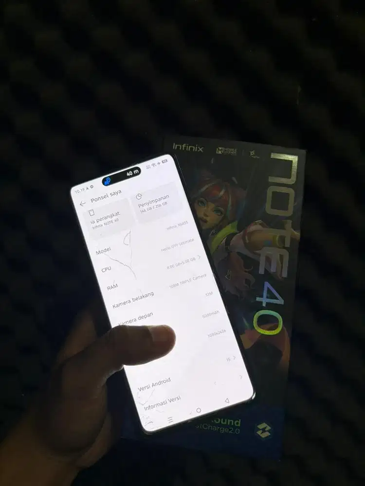 Infinix note 40 8/25gb fullset