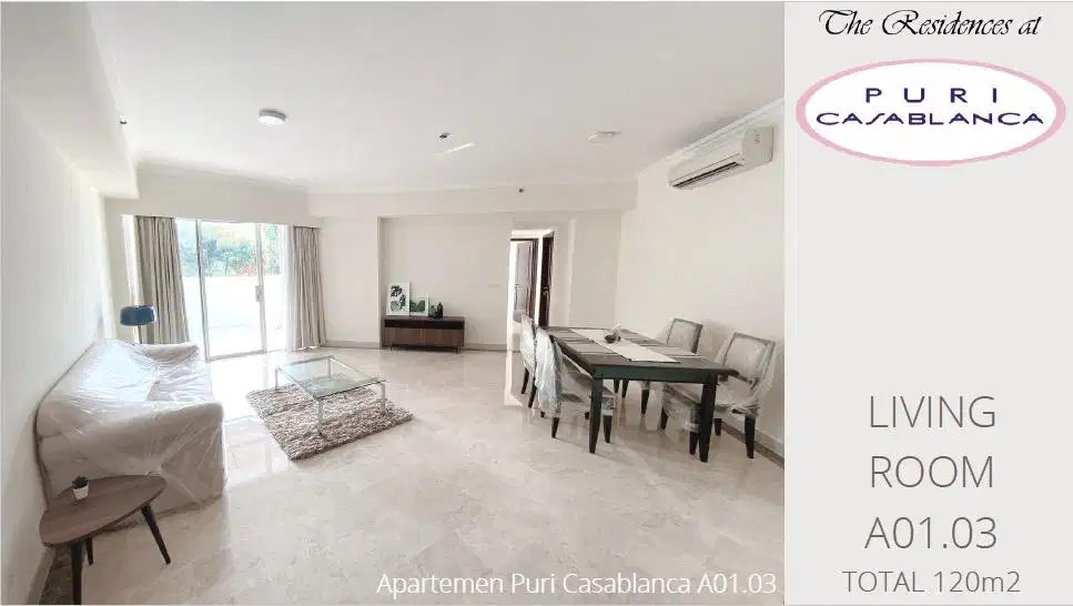DISEWAKAN - NEWLY RENOVATED Apt Puri Casablanca Lobby Floor 120m2