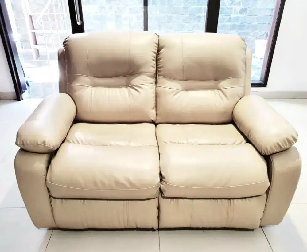 Sofa Recliner Cheers 2 Seater Sofa 2 Dudukan Kulit Artifisial