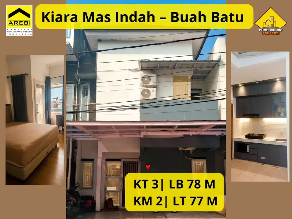 Disewakan Rumah Fully Furnished Area Kiara Mas Indah – Buah Batu Bandung 3 KT | Furnished Lengkap | Dekat Tol Buah Batu | Rp 50 Juta/Tahun