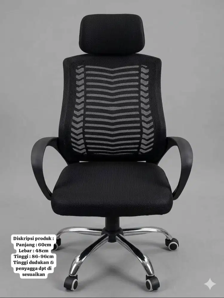 kursi office headrest roda
