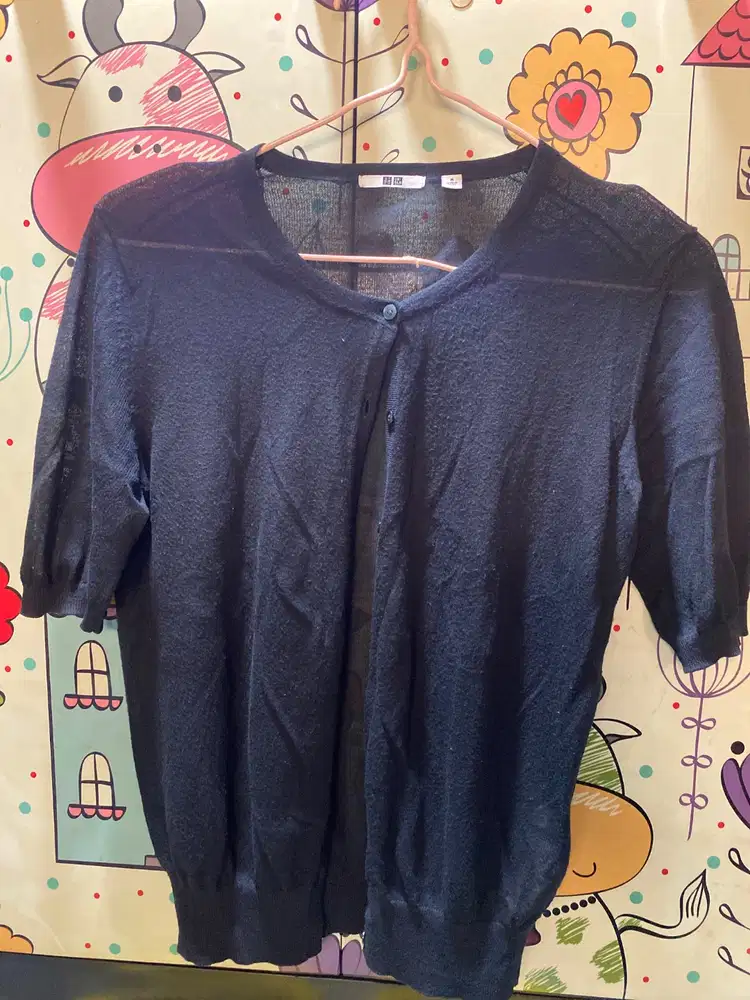 cardigan lengan pendek (uniqlo uk m)