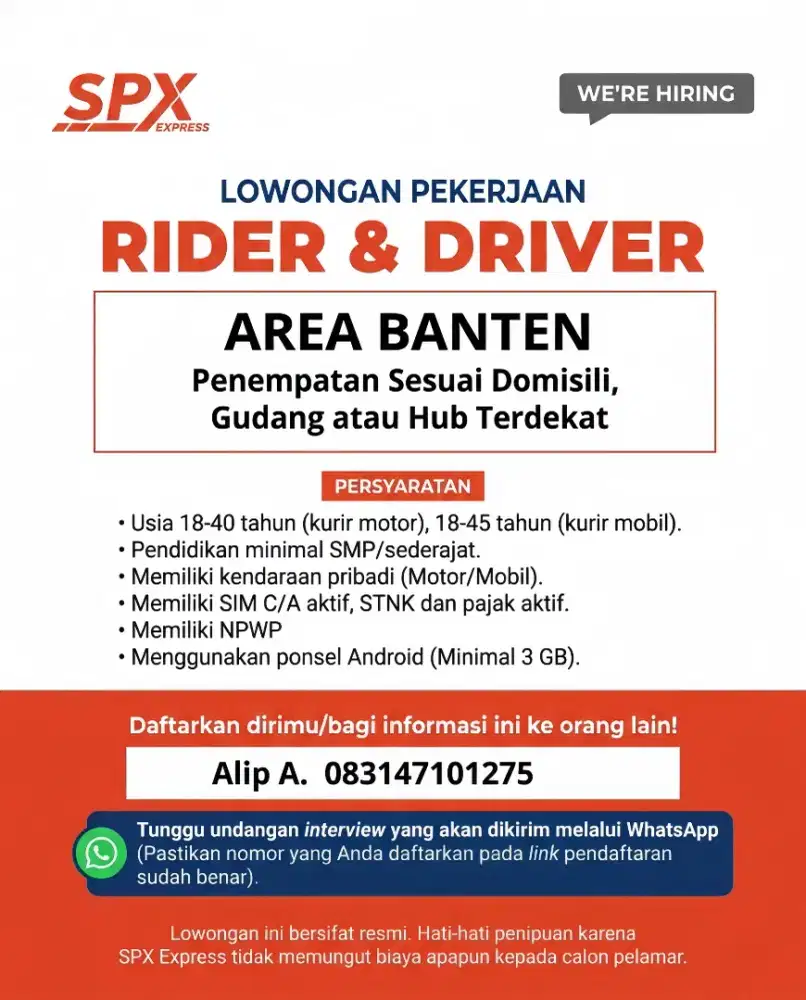 LOKER KURIR MOTOR DAN KURIR MOBIL