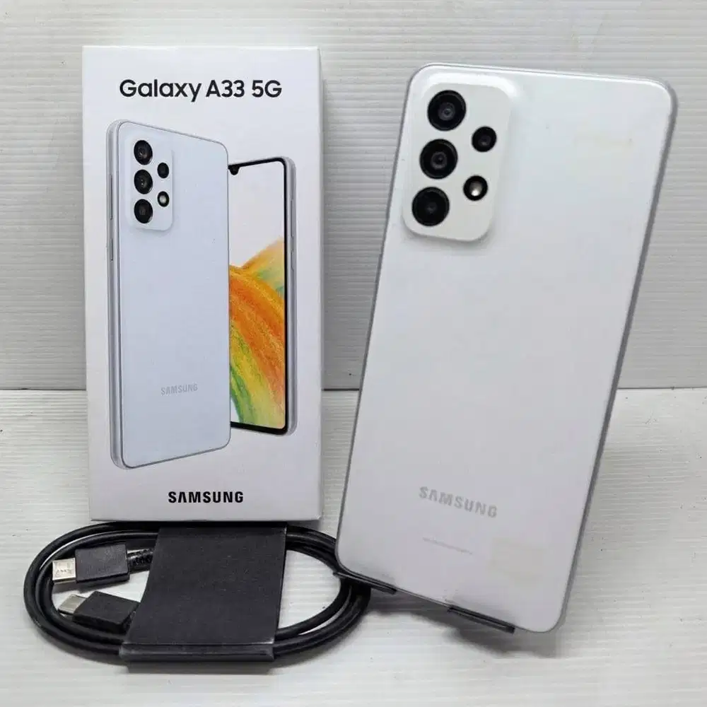 TERMURAH!  SAMSUNG GALAXY A33 5G WHITE 8/128 EX SEIN RESMI  FULLSET MU