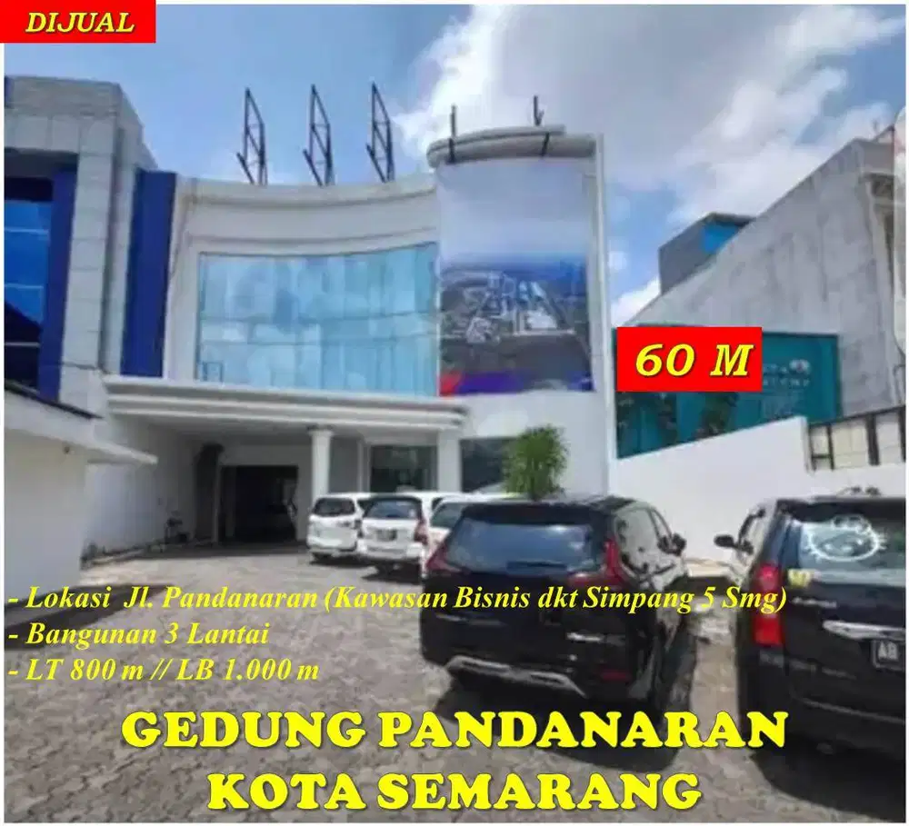 Gedung Kantor 3 Lantai Tengah Kota Semarang dkt Simpang Lima