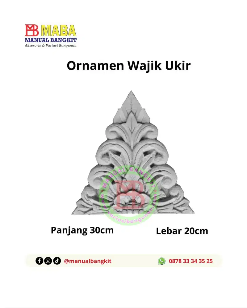 Ornamen Segitiga GRC Motif Daun