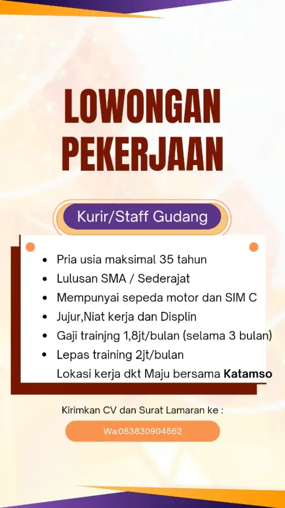 Kurir/Staff Gudang
