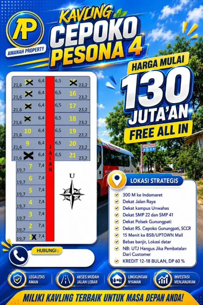 Kapling gunungpati murah bisa di kridit