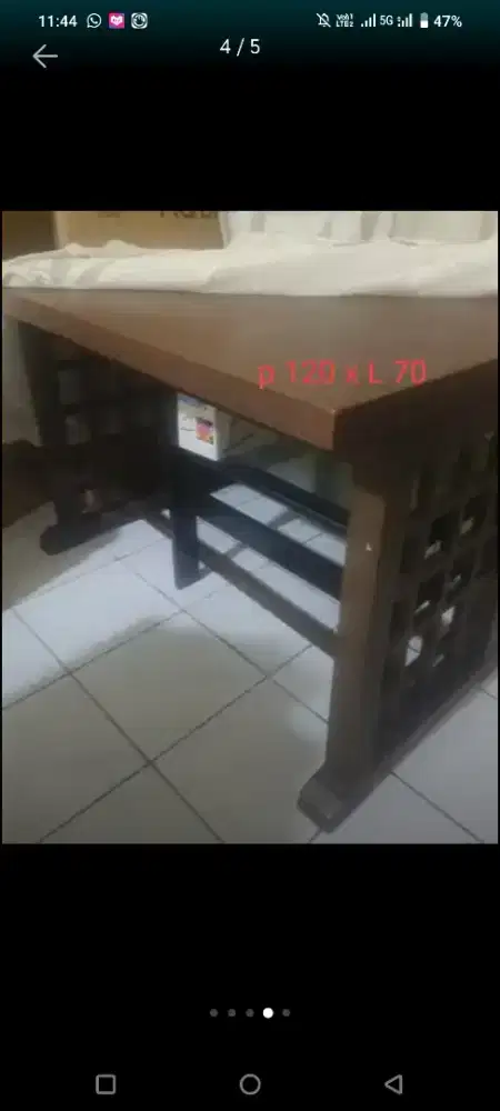 Meja makan &3 kursi makan