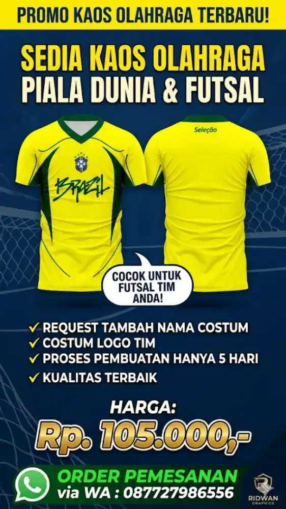 Kaos piala dunia costum