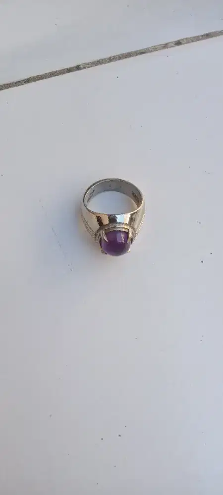 Cincincin batu akik kecubung wulung size ring 8
