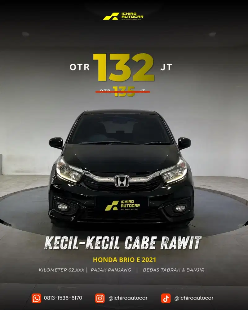[KM Rendah] Honda Brio 1.2 E Satya CVT 2021