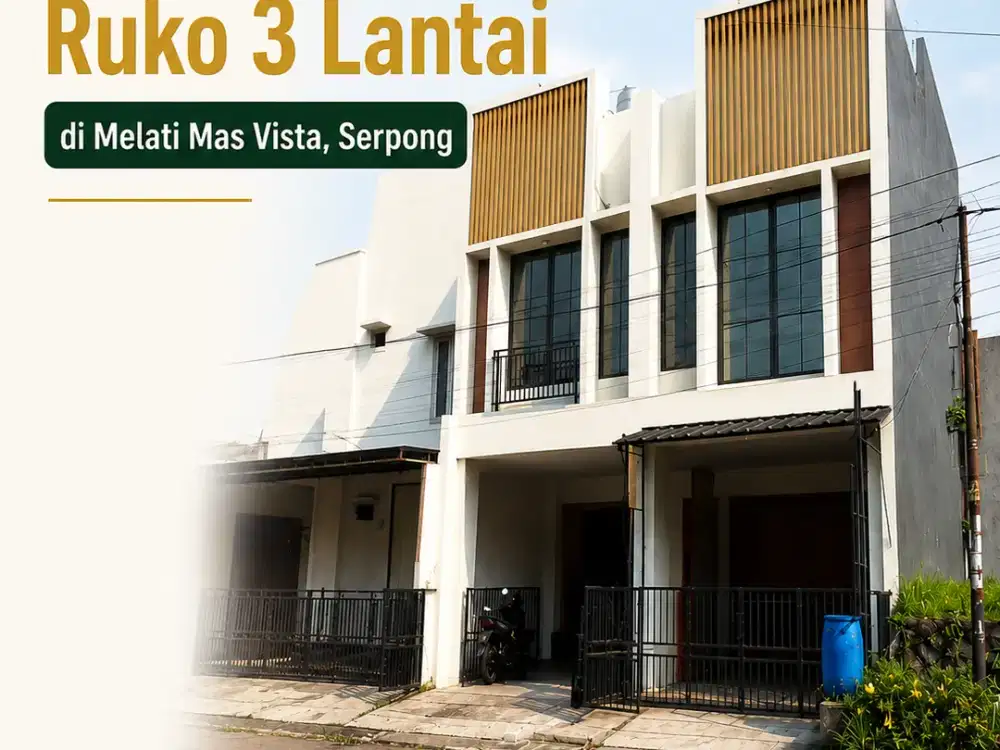 DISEWAKAN Ruko 3 lantai lokasi strategis di Melati Mas Vista Serpong