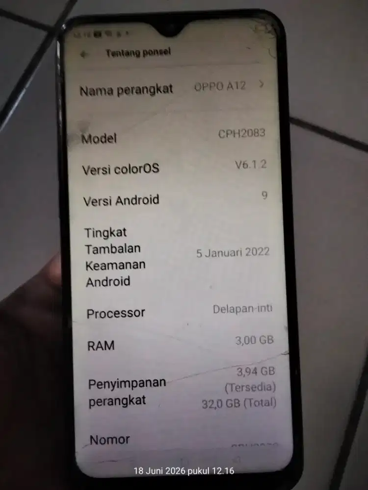 Oppo a12 ram3gb