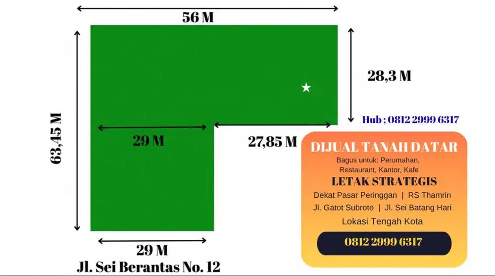 TANAH DIJUAL JL. SEI BERANTAS MEDAN BARU