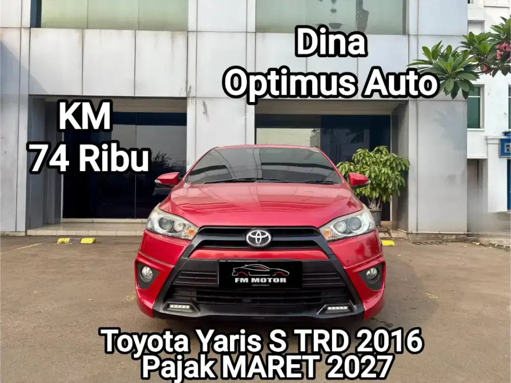 Toyota Yaris  S TRD 2016 AT 1.5, Km 74 Ribu, Pajak MARET 2027