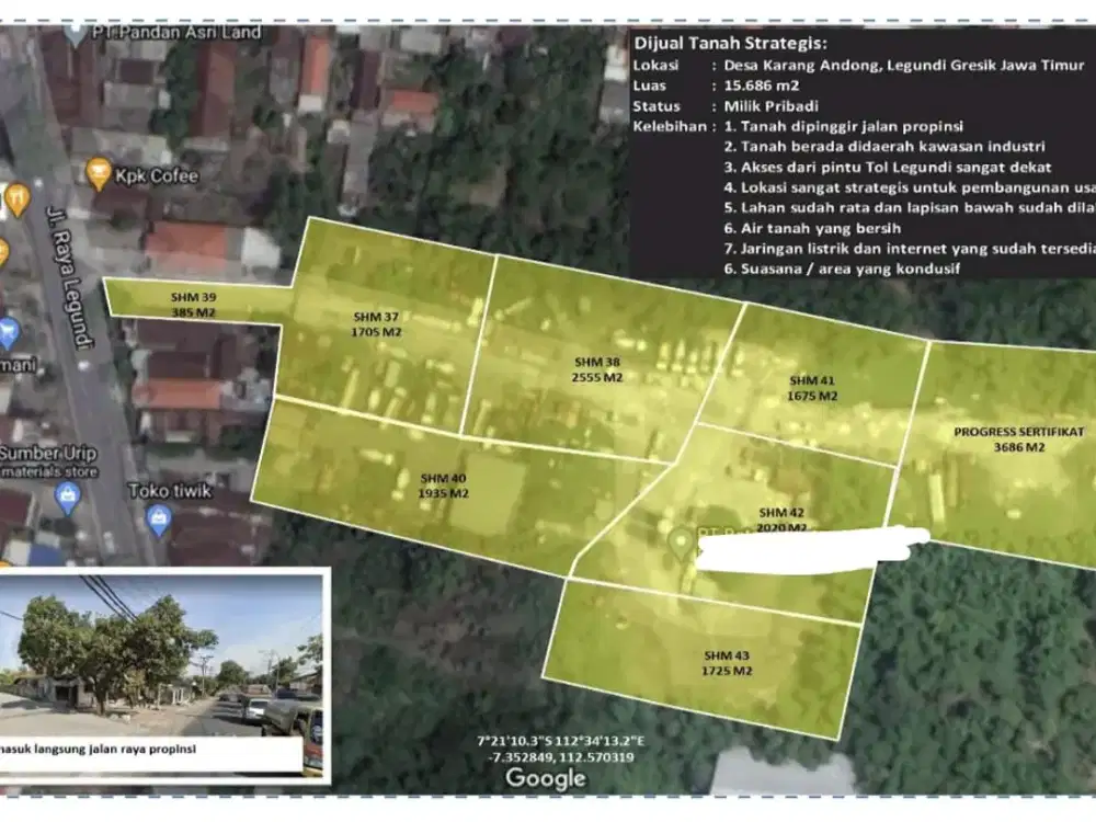 DIJUAL TANAH STRATEGIS – LEGUNDI, GRESIK