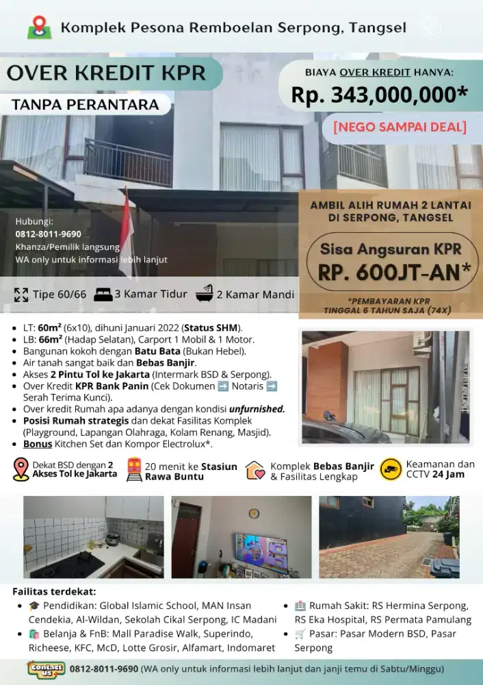 Over Kredit atau Cash Keras Rumah Second area Serpong - BSD - Jakarta