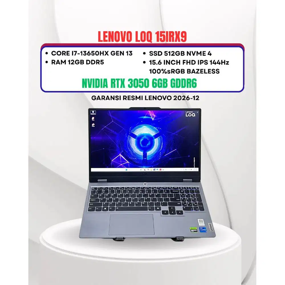 LENOVO LOQ 15IRX9 CORE I7-13650HX NVIDIA RTX 3050 RAM 12GB/512GB