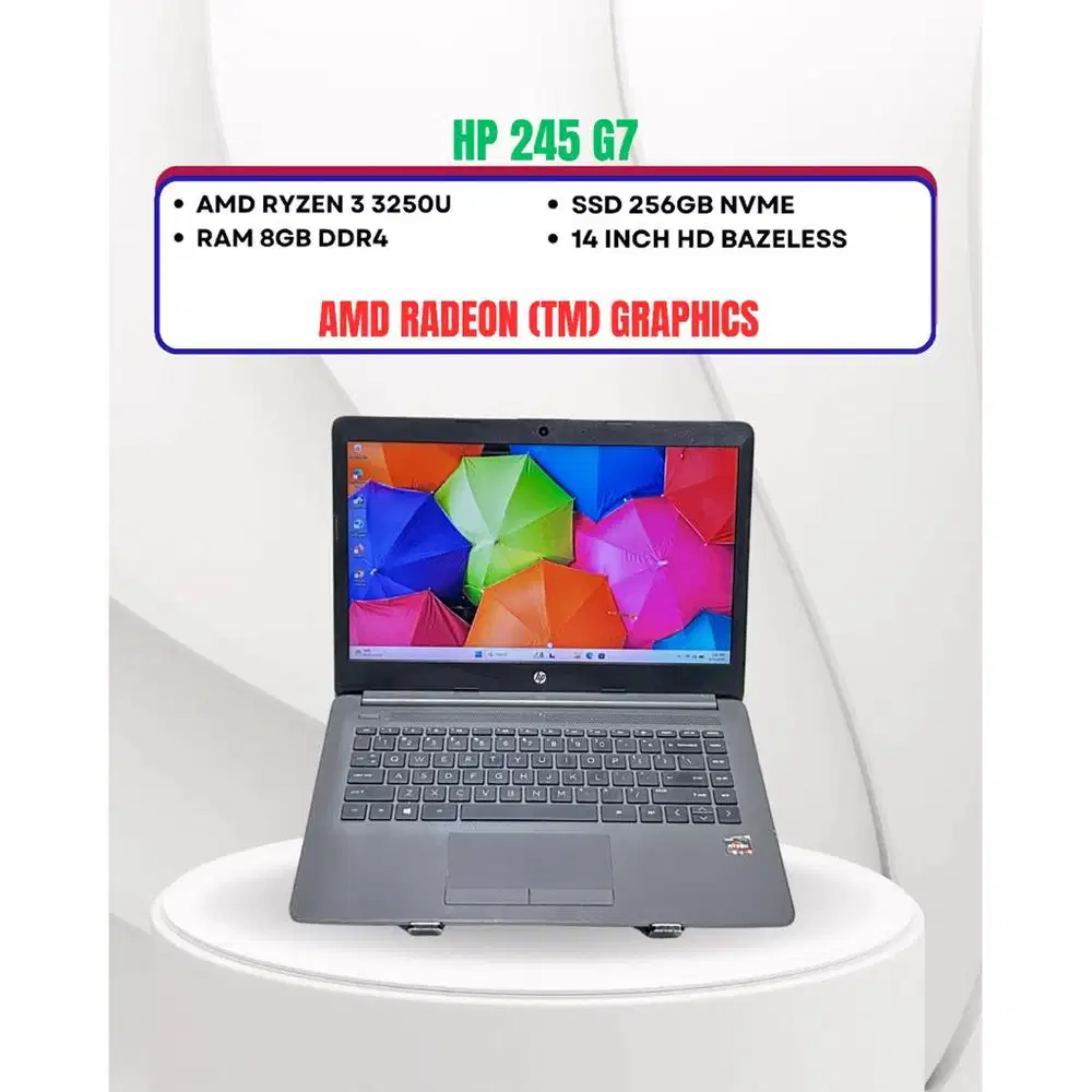 HP 245 G7 RYZEN 3 3250U RAM 8GB SSD 256GB 14INCI BAZELESS