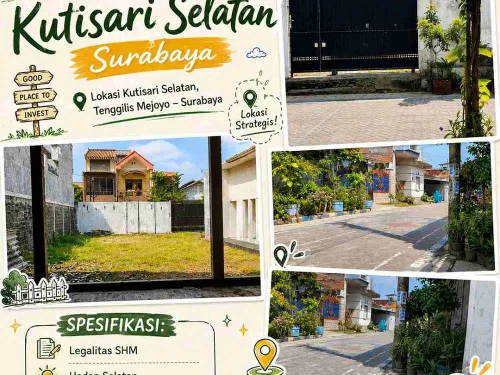Tenggilis Mejoyo Surabaya | Jual Tanah Kavling 435 m² Kutisari Selatan Siwalankerto Wonocolo Universitas Petra Kendangsari Jemur Andayani