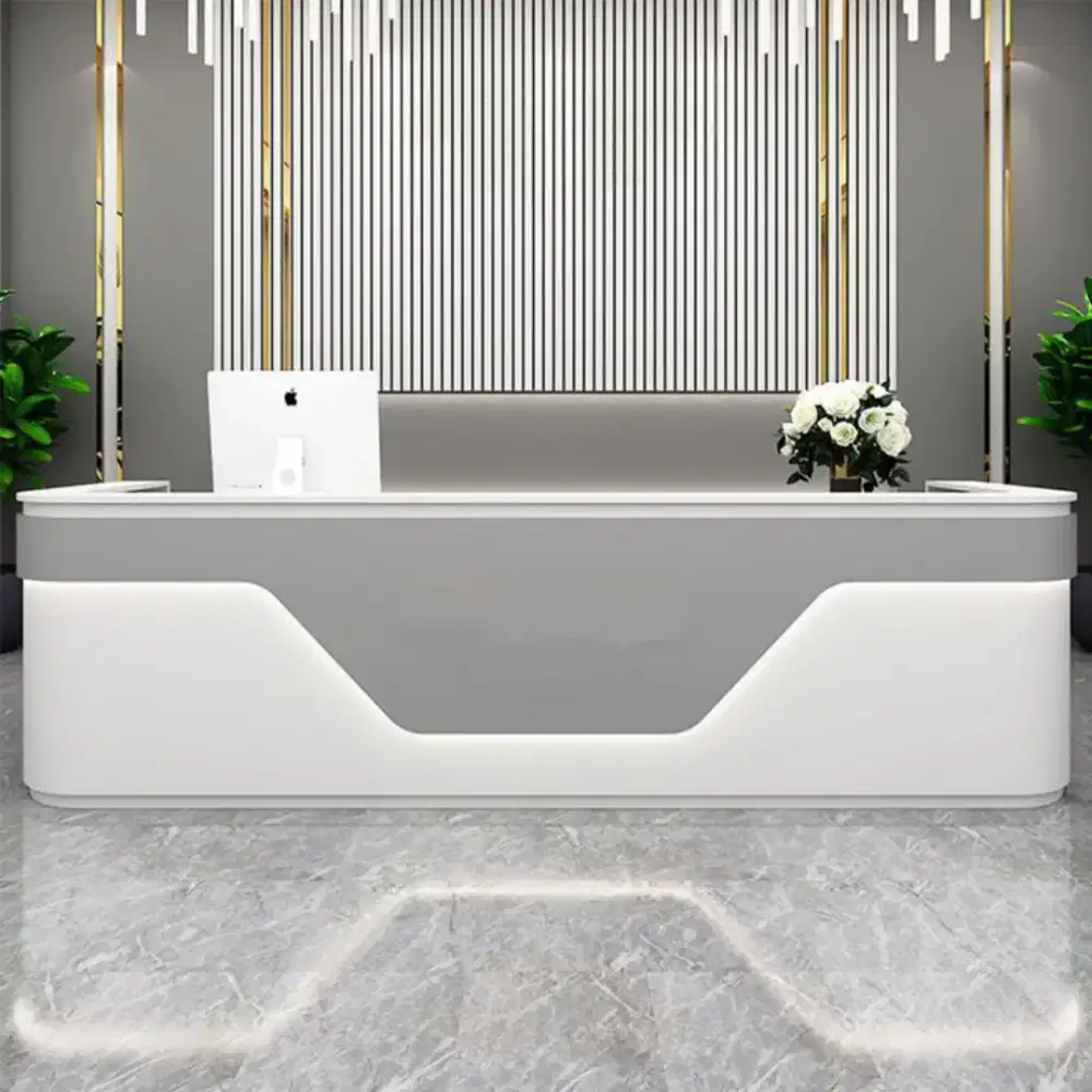 Meja Receptionist Meja Front Office Meja Showroom Minimalis