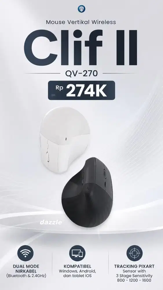Mouse vertikal wireless rexus Clif II