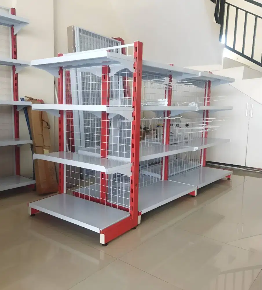 DIJUAL RAK MINIMARKET & PERLENGKAPAN TOKO KONDISI BARU