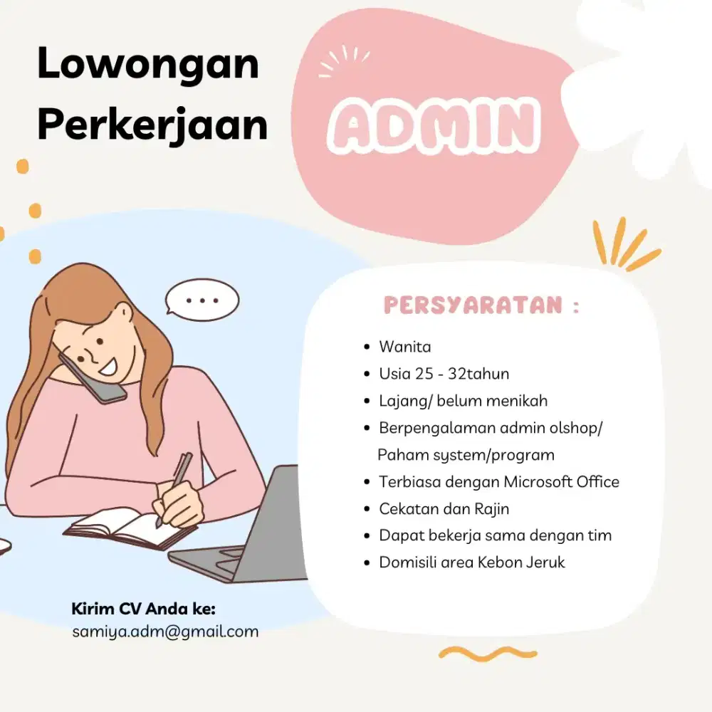LOWONGAN KERJA ADMIN ONLINE SHOP