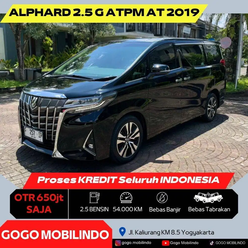 Toyota Alphard 2.5 G ATPM Matic 2019 Plat AB ANTIK DP Minim Denza
