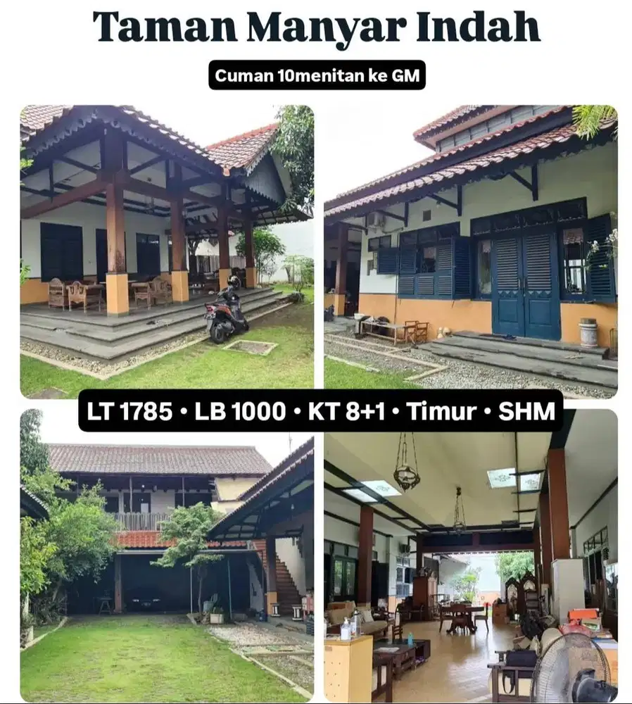 Dijual Murah Puol Rumah Hitung Tanah di Manyar Indah Surabaya