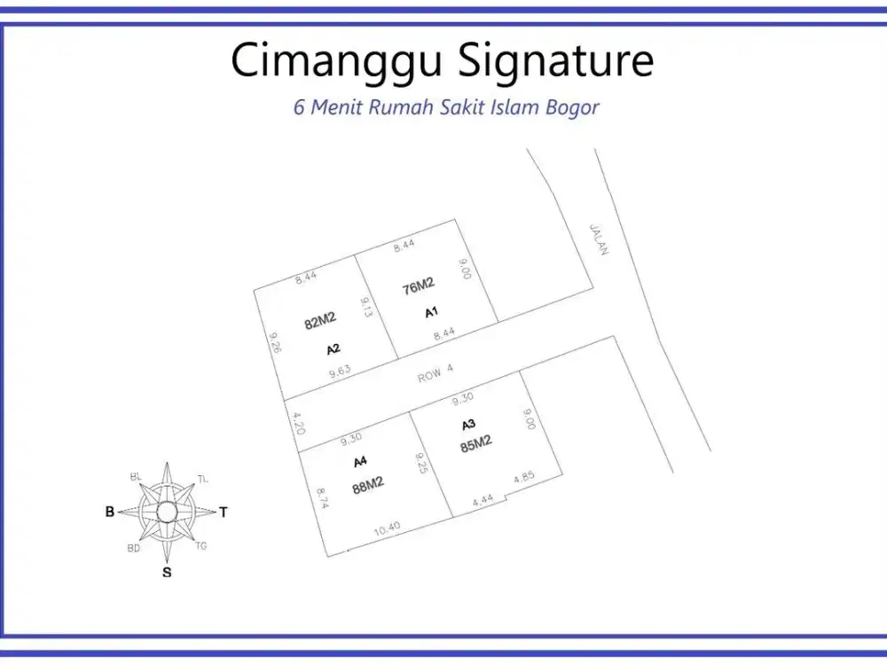Tanah Kavling 12 Menit Plaza Jambu Dua Free SHM