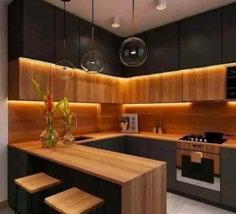 interior desain kitchen set kamar set wardrobe lemari backdrop tv