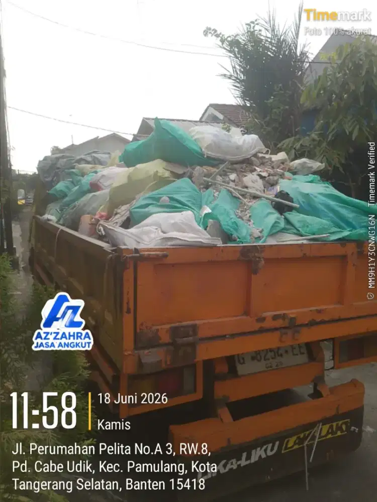 Jasa buang puing dan angkutan sampah