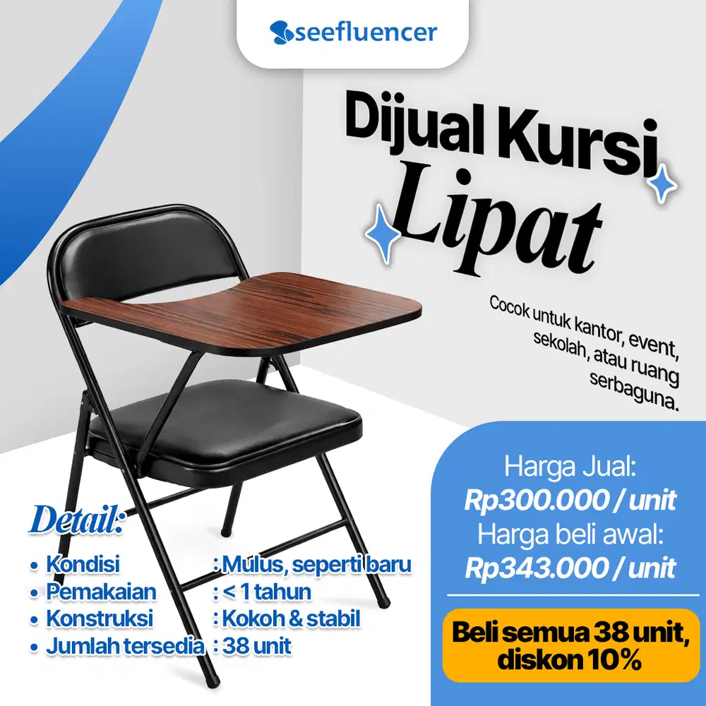 Dijual Kursi Lipat Kondisi Mulus – Seperti Baru & Kokoh