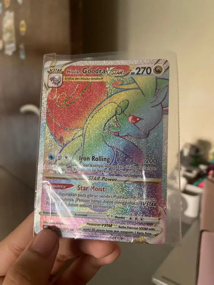 ORIGINAL!! KARTU POKEMON HISUIAN GOODRA VSTAR RAINBOW HOLO HR 091/071