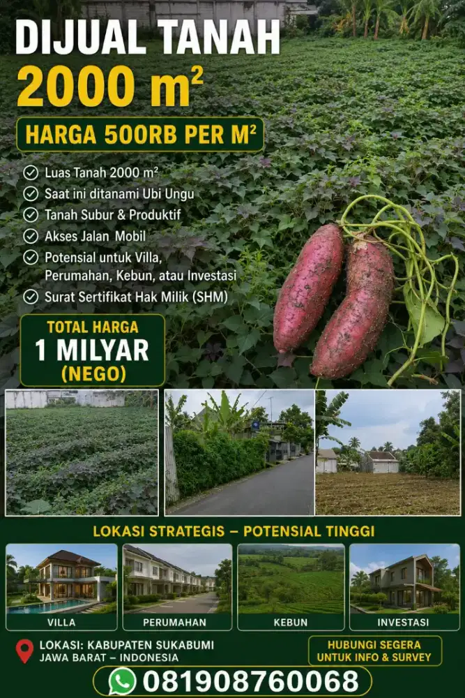 Lahan strategis 2000 M Nagrak Sukabumi