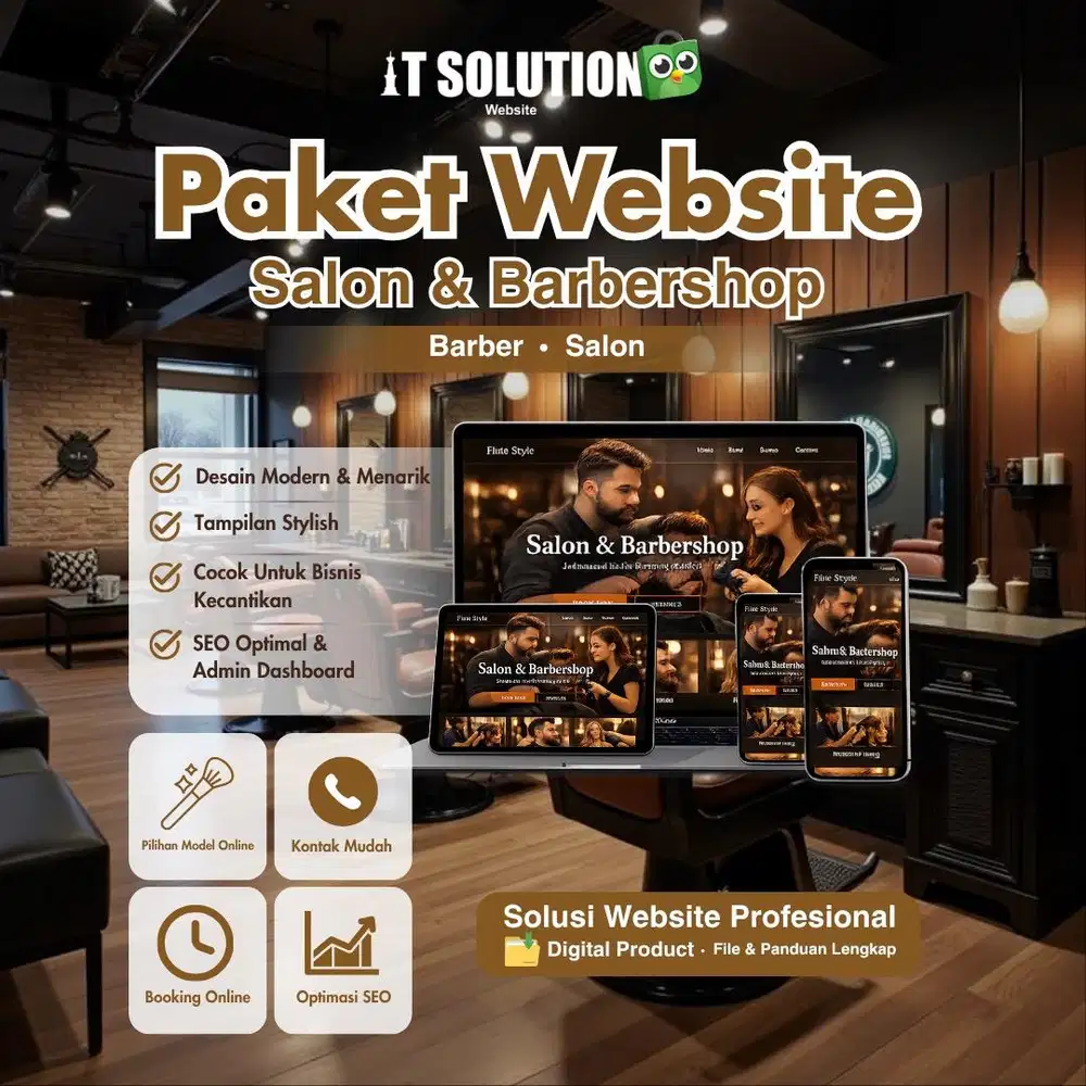 Paket Website Salon dan Barbershop Premium