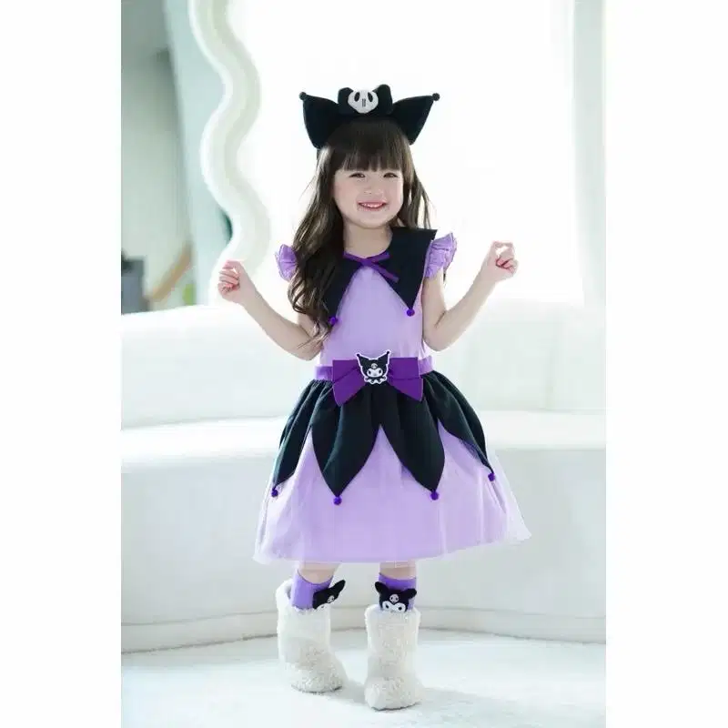Preloved Baju Dress Kuromi Sanrio Maurance Anak Perempuan