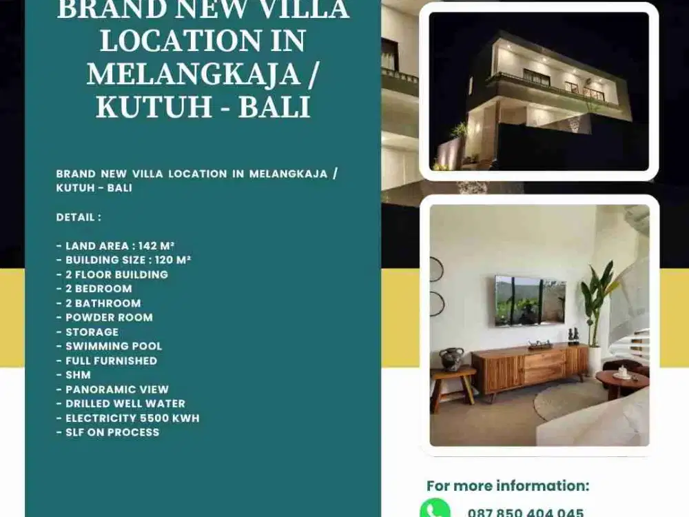 Brand New Villa Location in Melangkaja / Kutuh - Bali