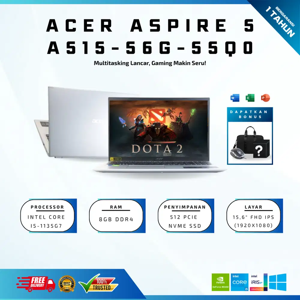 Acer 5 A515-56G-55Q0 Intel Core i5-1135G7 RAM 8GB SSD 512GB 15,6 FHD