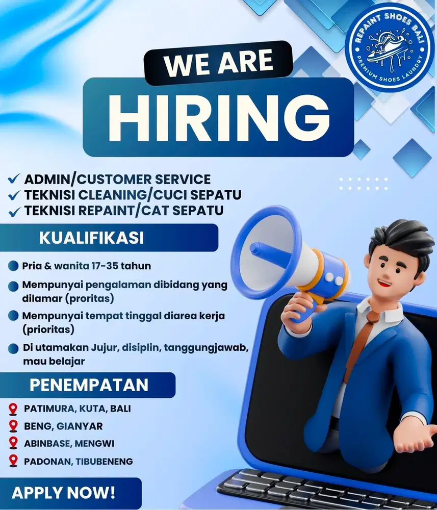 Lowongan kerja (tempat laundry sepatu)