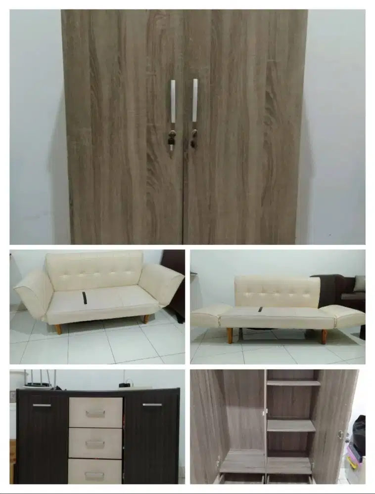 Bundling (lemari pakaian anak, sofa bed & lemari TV)