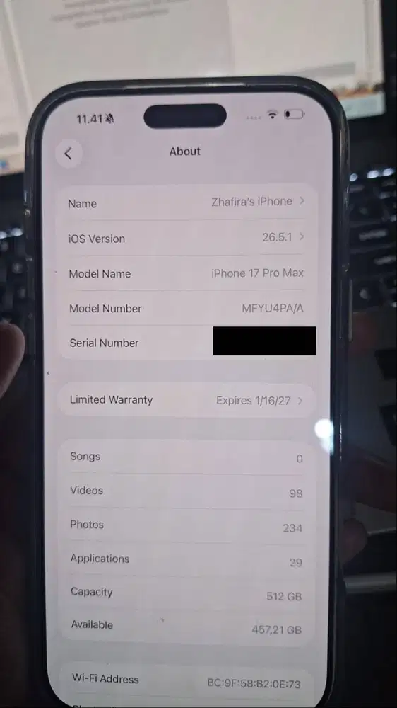 [Dijual] IP Iphone 17 PROMAX 512GB Pemakaian 1 Bulan Garansi ON