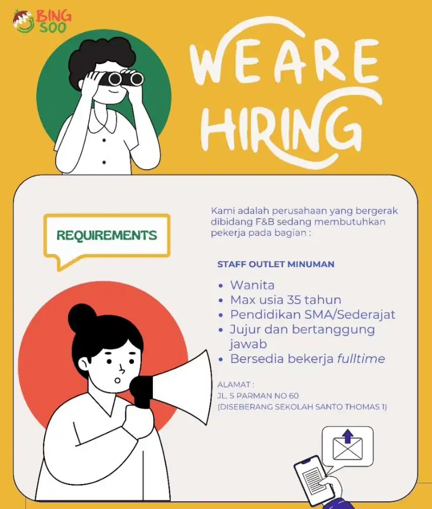 Lowongan kerja staff outlet minuman