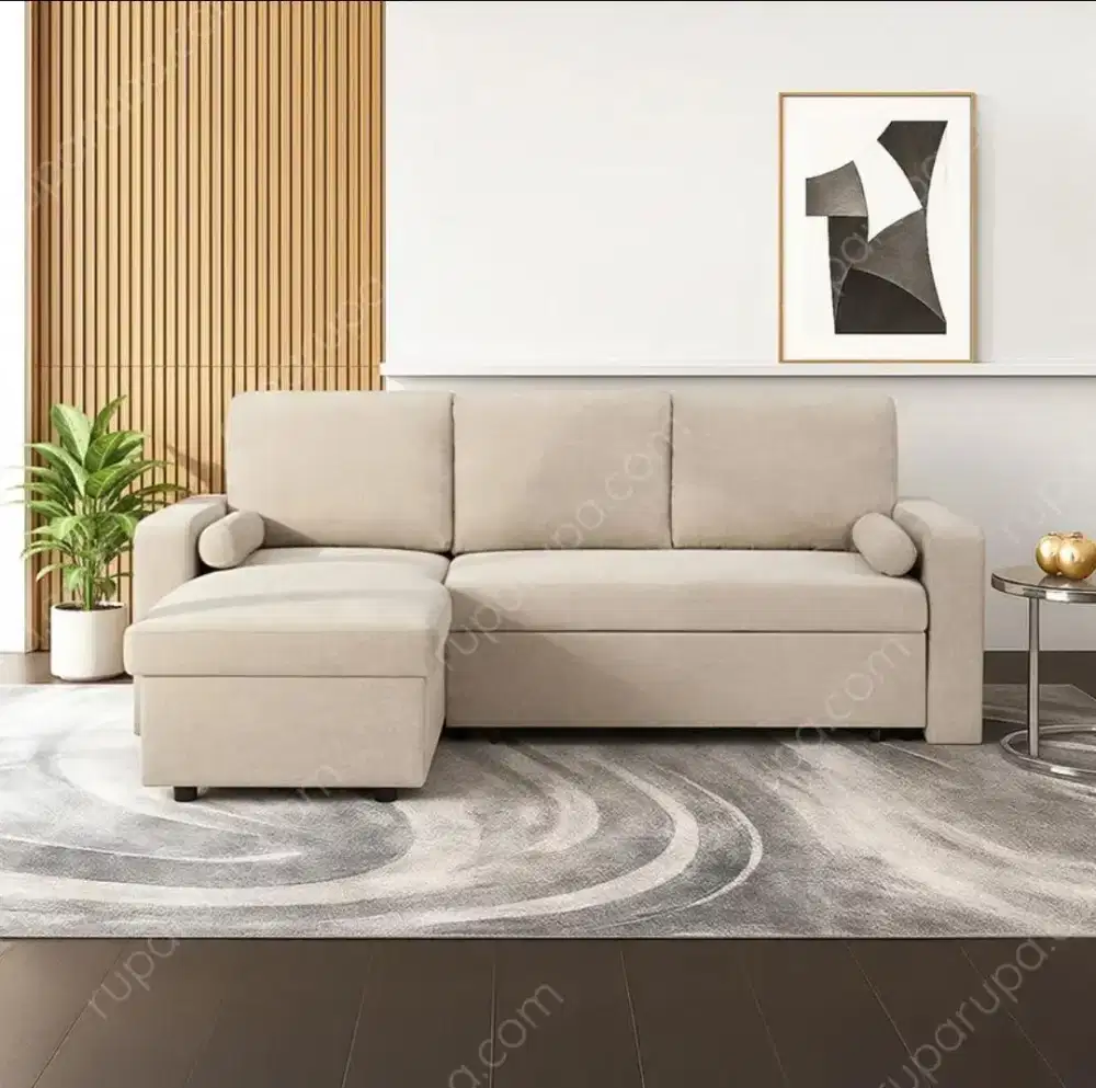 Markus Sofa Bed Sudut Fabric & Storage