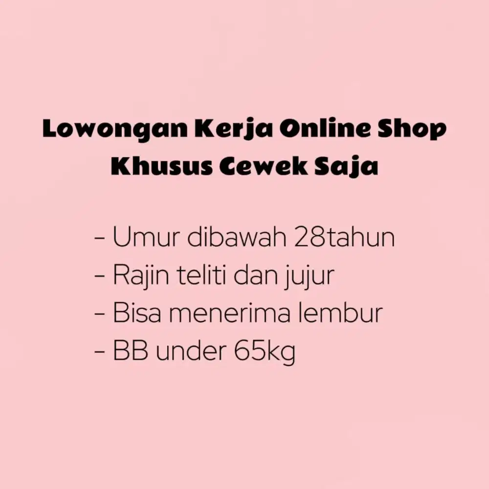 Lowongan Kerja Online Shop